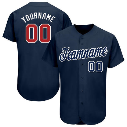 American Baseball Jersey, Custom Navy Red White Baseball Jersey, Baseball Jersey Name