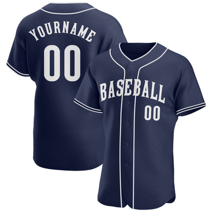 American Baseball Jersey, Custom Navy White Authentic Baseball Jersey, Baseball Jersey Name