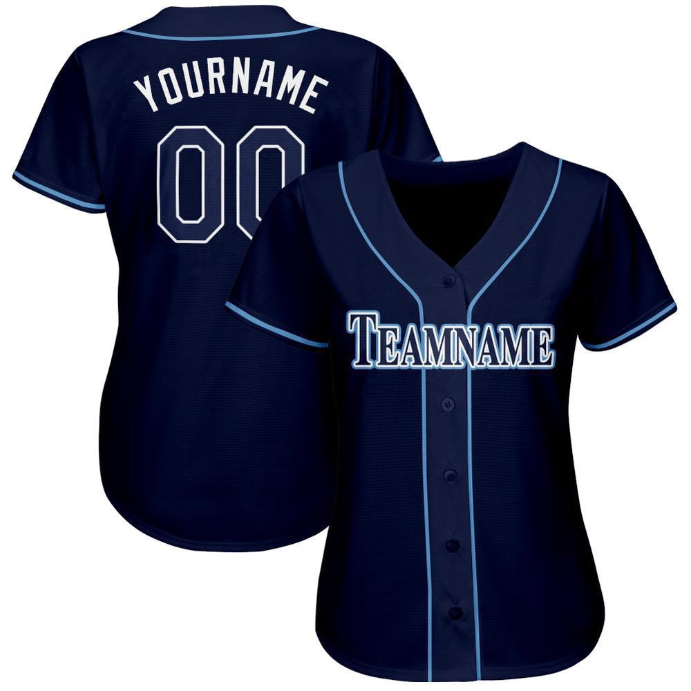American Baseball Jersey, Custom Navy White Powder Blue Baseball Jersey, Baseball Jersey Name
