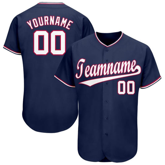 American Baseball Jersey, Custom Navy White Red Baseball Jersey, Baseball Jersey Name