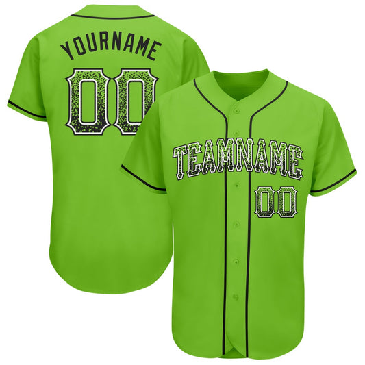 American Baseball Jersey, Custom Neon Green Black White Authentic Drift Fashion Baseball Jersey, Baseball Jersey Name