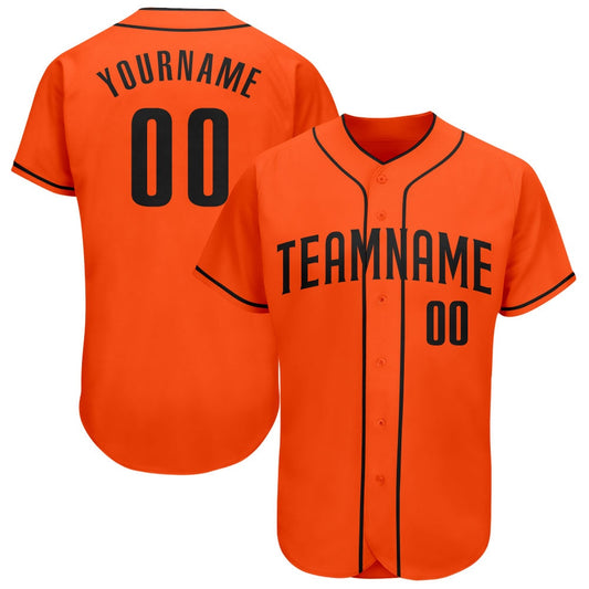 American Baseball Jersey, Custom Orange Black Authentic Baseball Jersey, Baseball Jersey Name