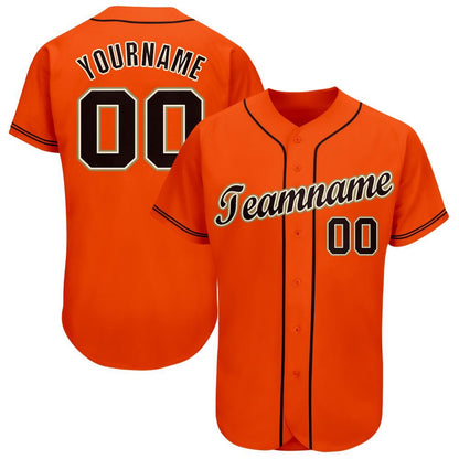 American Baseball Jersey, Custom Orange Black Cream Old Gold Baseball Jersey, Baseball Jersey Name