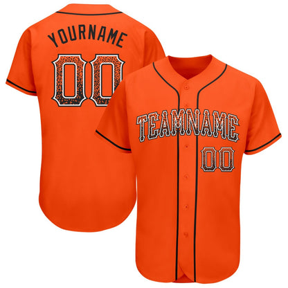 American Baseball Jersey, Custom Orange Black White Authentic Drift Fashion Baseball Jersey, Baseball Jersey Name