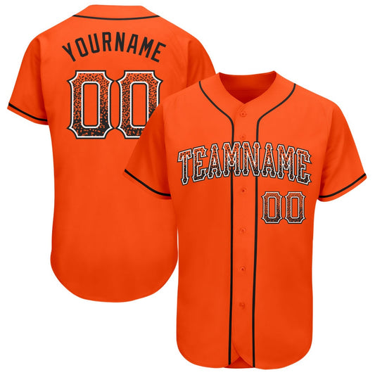 American Baseball Jersey, Custom Orange Black White Authentic Drift Fashion Baseball Jersey, Baseball Jersey Name