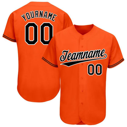 American Baseball Jersey, Custom Orange Black White Baseball Jersey, Baseball Jersey Name