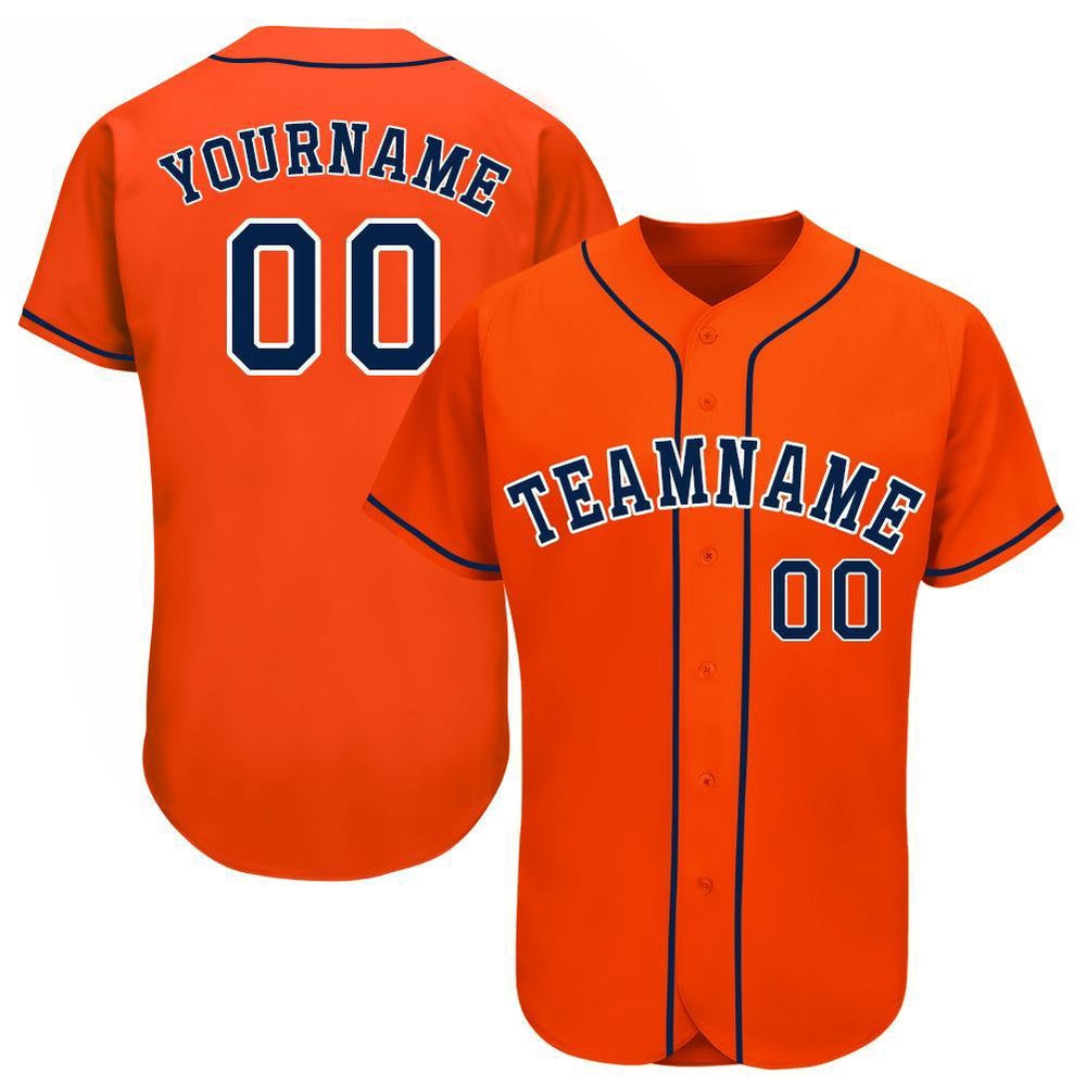 American Baseball Jersey, Custom Orange Navy White Baseball Jersey, Baseball Jersey Name