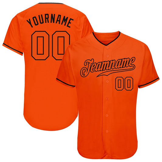 American Baseball Jersey, Custom Orange Orange Black Authentic Baseball Jersey, Baseball Jersey Name