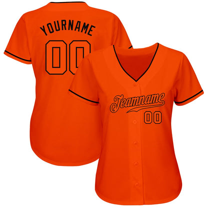 American Baseball Jersey, Custom Orange Orange Black Authentic Baseball Jersey, Baseball Jersey Name