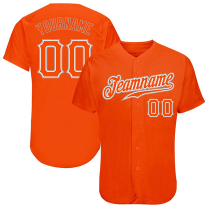 American Baseball Jersey, Custom Orange Orange Gray Authentic Baseball Jersey, Baseball Jersey Name
