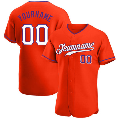 American Baseball Jersey, Custom Orange White Purple Authentic Baseball Jersey, Baseball Jersey Name