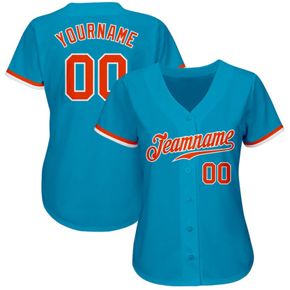 American Baseball Jersey, Custom Panther Blue Orange White Authentic Baseball Jersey, Baseball Jersey Name