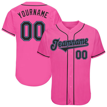 American Baseball Jersey, Custom Pink Black Light Blue Authentic Baseball Jersey, Baseball Jersey Name