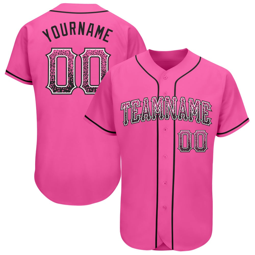 American Baseball Jersey, Custom Pink Black White Authentic Drift Fashion Baseball Jersey, Baseball Jersey Name