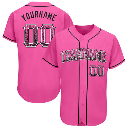 American Baseball Jersey, Custom Pink Black White Authentic Drift Fashion Baseball Jersey, Baseball Jersey Name