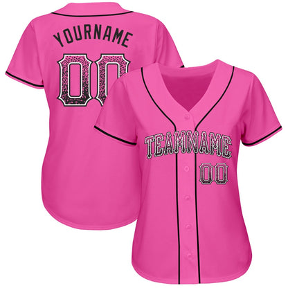 American Baseball Jersey, Custom Pink Black White Authentic Drift Fashion Baseball Jersey, Baseball Jersey Name