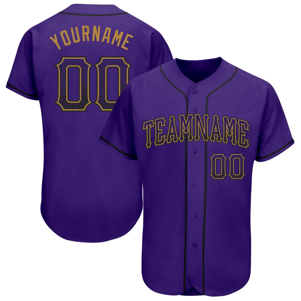 American Baseball Jersey, Custom Purple Purple Old Gold Authentic Drift Fashion Baseball Jersey, Baseball Jersey Name