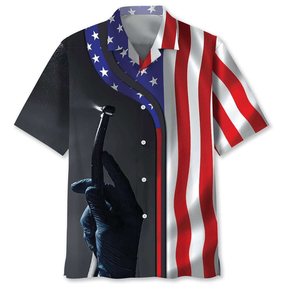 American Dentist Proud Hawaiian Shirt, Funny Hawaiian Shirt, Usa Hawaiian Shirt, Vintage Hawaiian Shirts