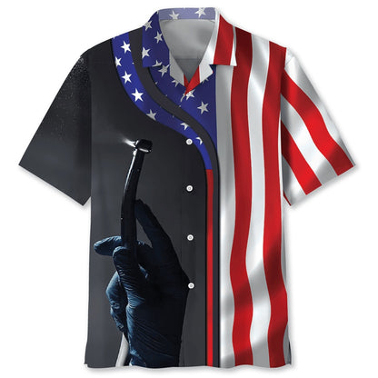 American Dentist Proud Hawaiian Shirt, Funny Hawaiian Shirt, Usa Hawaiian Shirt, Vintage Hawaiian Shirts