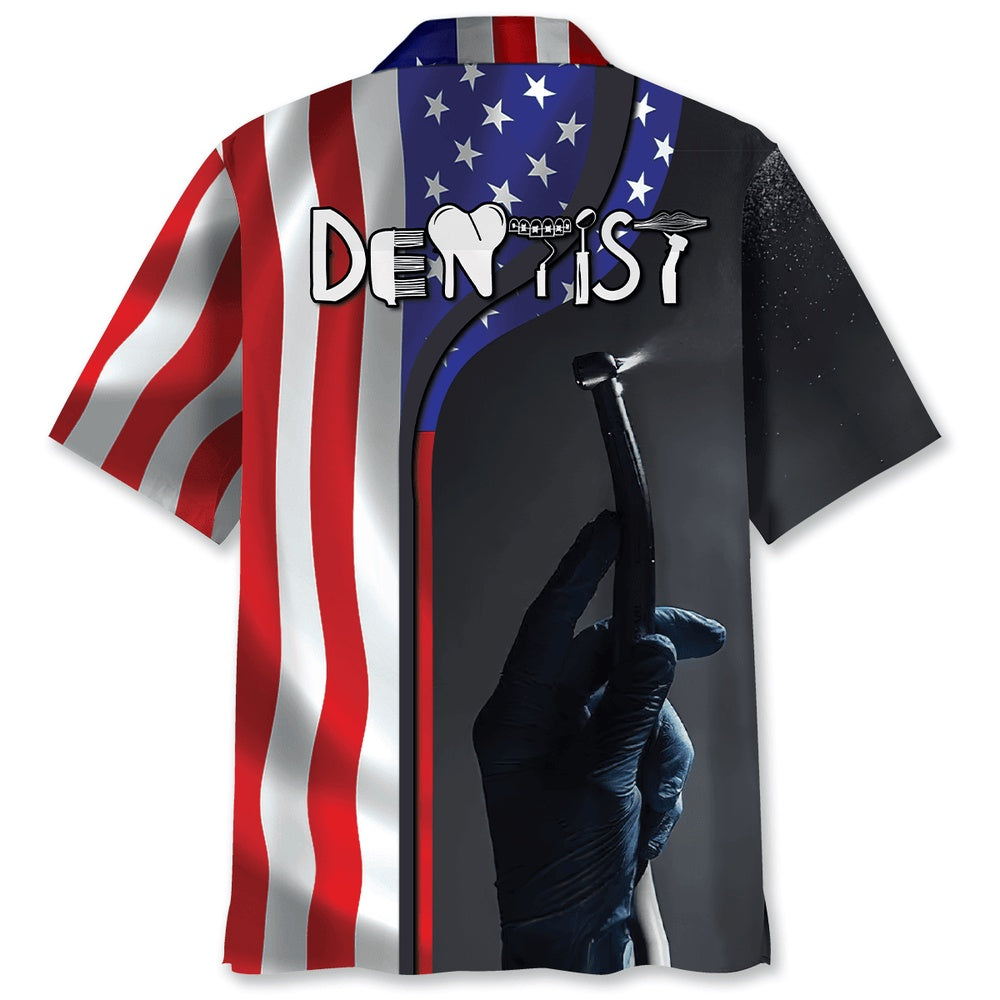American Dentist Proud Hawaiian Shirt, Funny Hawaiian Shirt, Usa Hawaiian Shirt, Vintage Hawaiian Shirts