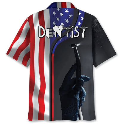 American Dentist Proud Hawaiian Shirt, Funny Hawaiian Shirt, Usa Hawaiian Shirt, Vintage Hawaiian Shirts