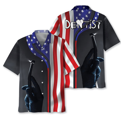 American Dentist Proud Hawaiian Shirt, Funny Hawaiian Shirt, Usa Hawaiian Shirt, Vintage Hawaiian Shirts