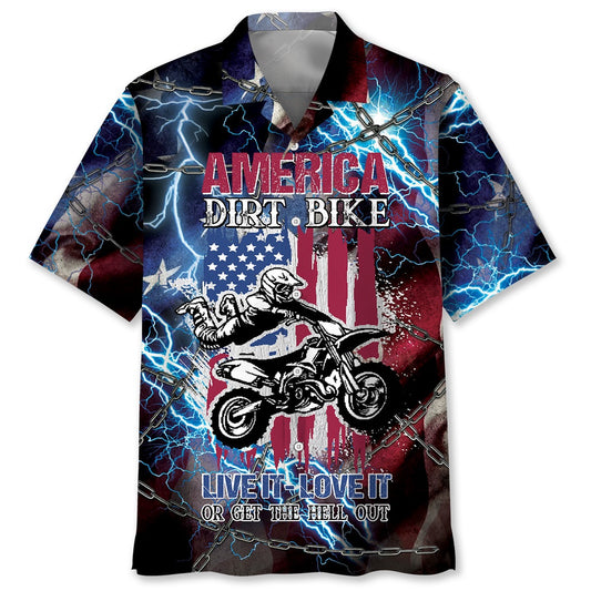 American Dirt Bike Love It, Live It Or Get The Hell Out Hawaiian Shirt, Funny Hawaiian Shirt, Usa Hawaiian Shirt, Vintage Hawaiian Shirts