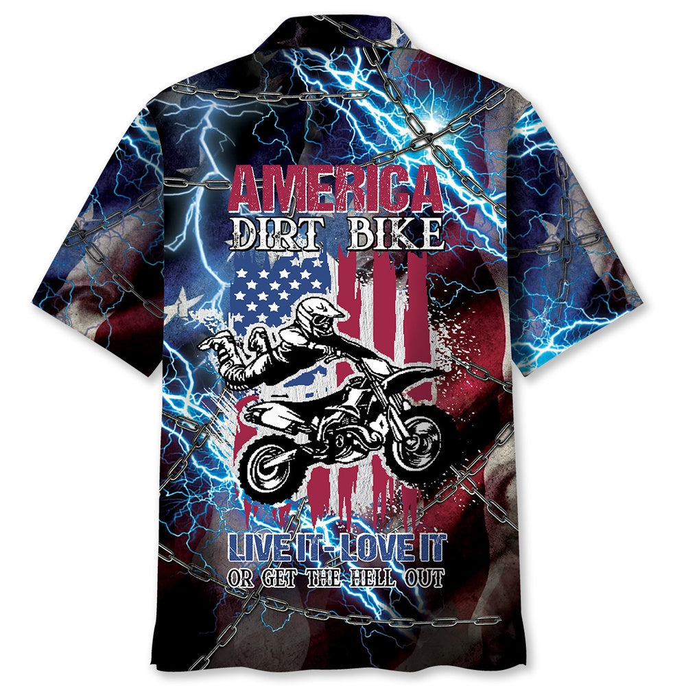 American Dirt Bike Love It, Live It Or Get The Hell Out Hawaiian Shirt, Funny Hawaiian Shirt, Usa Hawaiian Shirt, Vintage Hawaiian Shirts