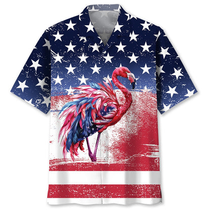 American Flamingo Hawaiian Shirt, Funny Hawaiian Shirt, Usa Hawaiian Shirt, Vintage Hawaiian Shirts