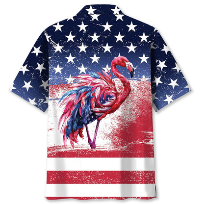 American Flamingo Hawaiian Shirt, Funny Hawaiian Shirt, Usa Hawaiian Shirt, Vintage Hawaiian Shirts