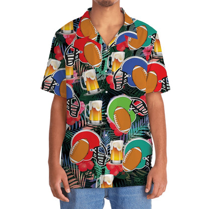 American Football Beer Tropical Hawaiian Shirt, Funny Hawaiian Shirt, Usa Hawaiian Shirt, Vintage Hawaiian Shirts