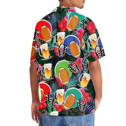 American Football Beer Tropical Hawaiian Shirt, Funny Hawaiian Shirt, Usa Hawaiian Shirt, Vintage Hawaiian Shirts