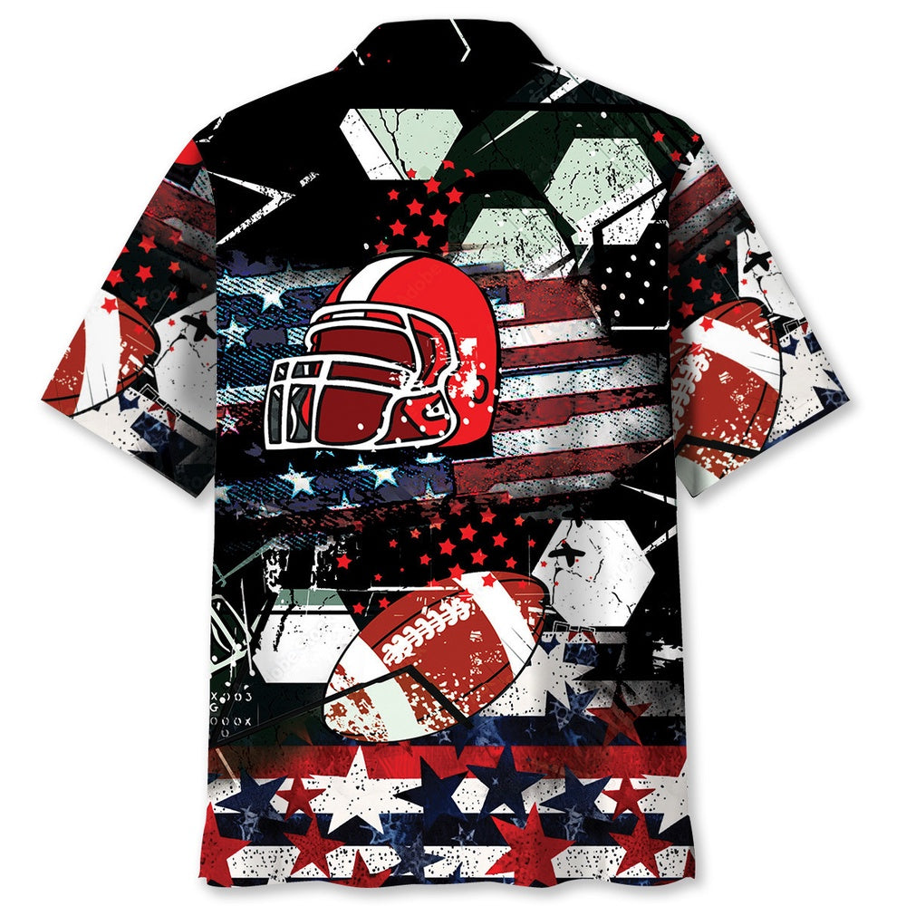 American Football Hawaiian Shirt, Funny Hawaiian Shirt, Usa Hawaiian Shirt, Vintage Hawaiian Shirts
