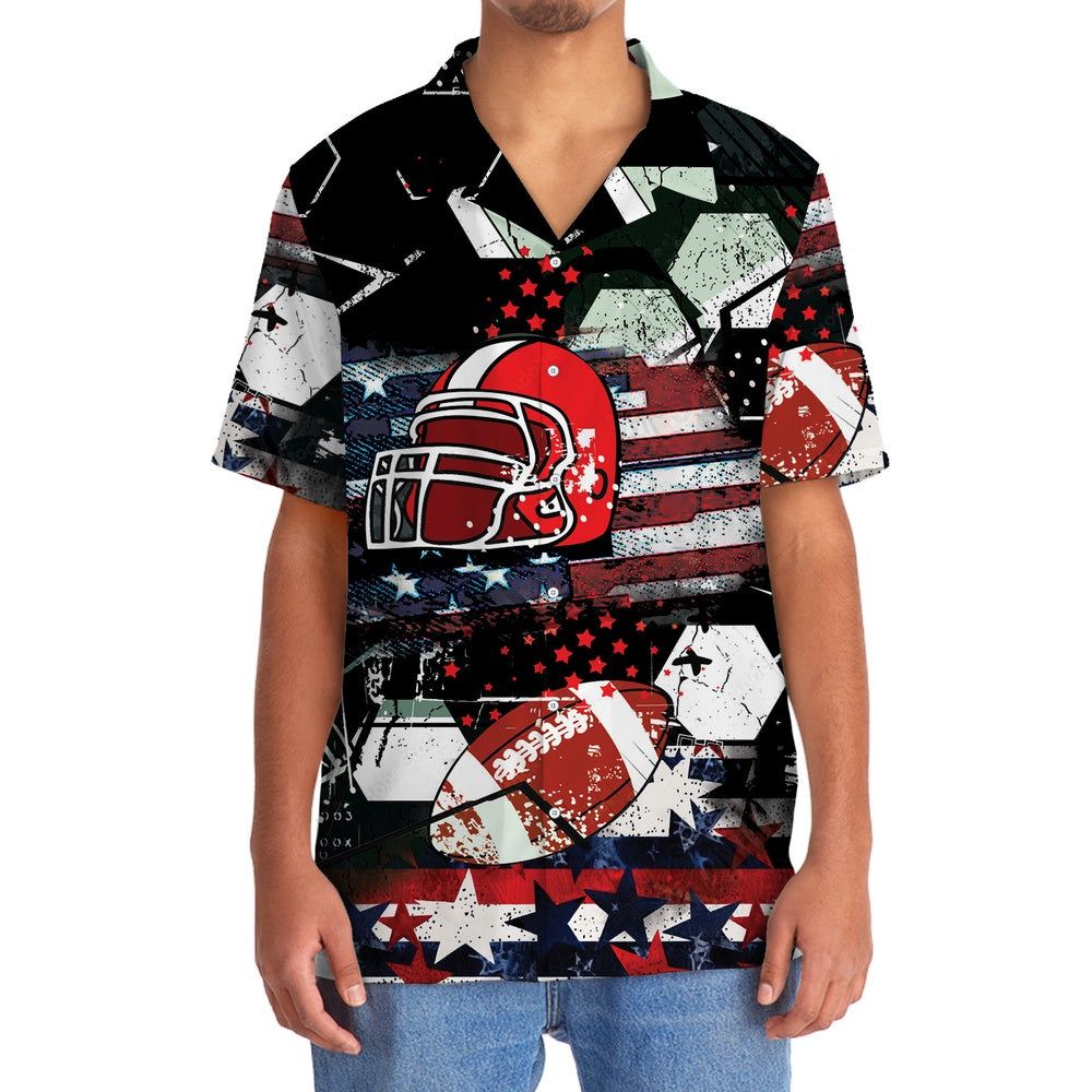 American Football Hawaiian Shirt, Funny Hawaiian Shirt, Usa Hawaiian Shirt, Vintage Hawaiian Shirts