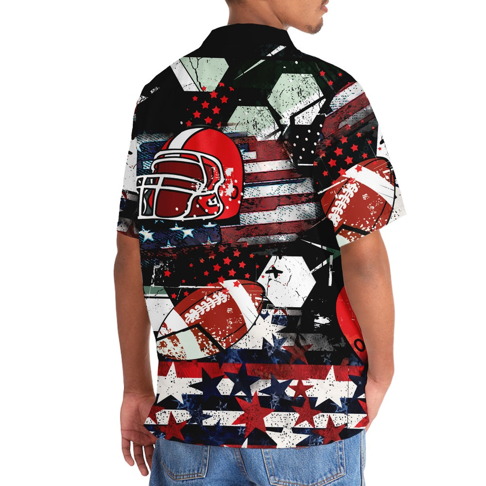 American Football Hawaiian Shirt, Funny Hawaiian Shirt, Usa Hawaiian Shirt, Vintage Hawaiian Shirts