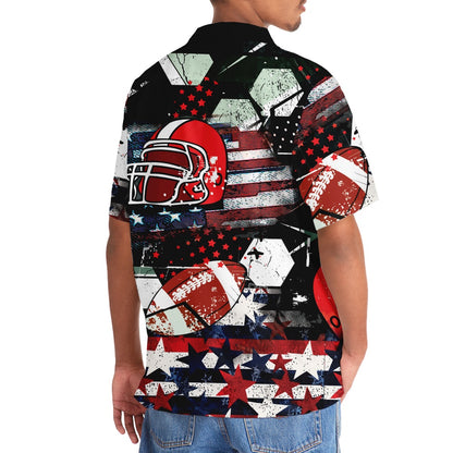 American Football Hawaiian Shirt, Funny Hawaiian Shirt, Usa Hawaiian Shirt, Vintage Hawaiian Shirts