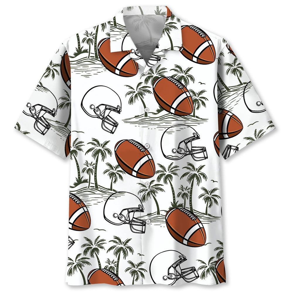 American Football Palm Tree Hawaiian Shirt, Funny Hawaiian Shirt, Usa Hawaiian Shirt, Vintage Hawaiian Shirts