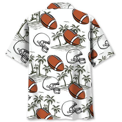 American Football Palm Tree Hawaiian Shirt, Funny Hawaiian Shirt, Usa Hawaiian Shirt, Vintage Hawaiian Shirts
