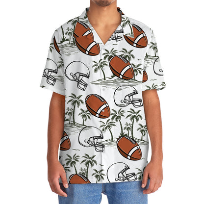 American Football Palm Tree Hawaiian Shirt, Funny Hawaiian Shirt, Usa Hawaiian Shirt, Vintage Hawaiian Shirts