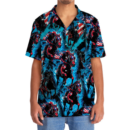 American Jockey Horse Racing Hawaiian Shirt, Funny Hawaiian Shirt, Usa Hawaiian Shirt, Vintage Hawaiian Shirts