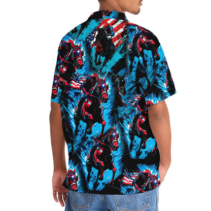 American Jockey Horse Racing Hawaiian Shirt, Funny Hawaiian Shirt, Usa Hawaiian Shirt, Vintage Hawaiian Shirts