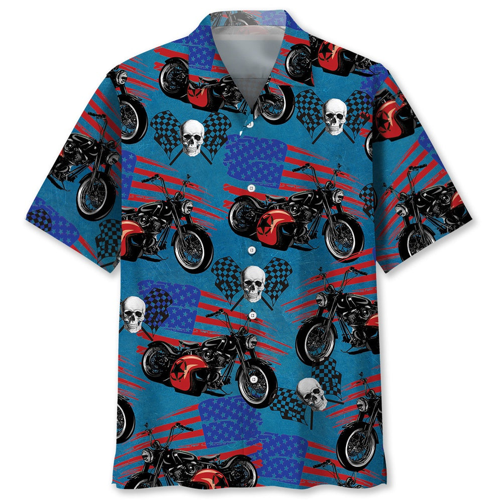 American Motorcycle Hawaiian Shirt, Funny Hawaiian Shirt, Usa Hawaiian Shirt, Vintage Hawaiian Shirts
