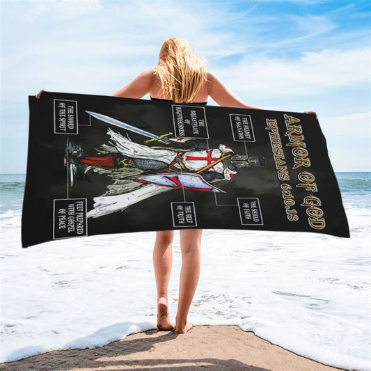 Amor Of God Warrior Of Christ Beach Towel - Christian Beach Towel - Religious Art