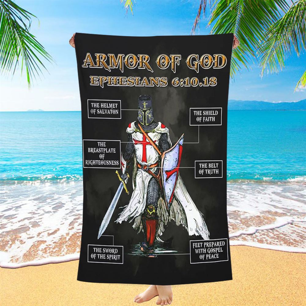 Amor Of God Warrior Of Christ Beach Towel - Christian Beach Towel - Religious Art