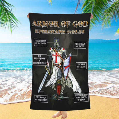 Amor Of God Warrior Of Christ Beach Towel - Christian Beach Towel - Religious Art