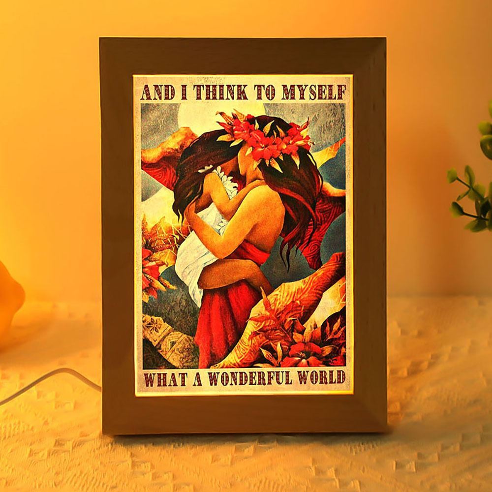 And I Think To Myself What A Wonderful World Frame Lamp, Mother's Day Night Light, Best Mom Ever, Gift For Mom