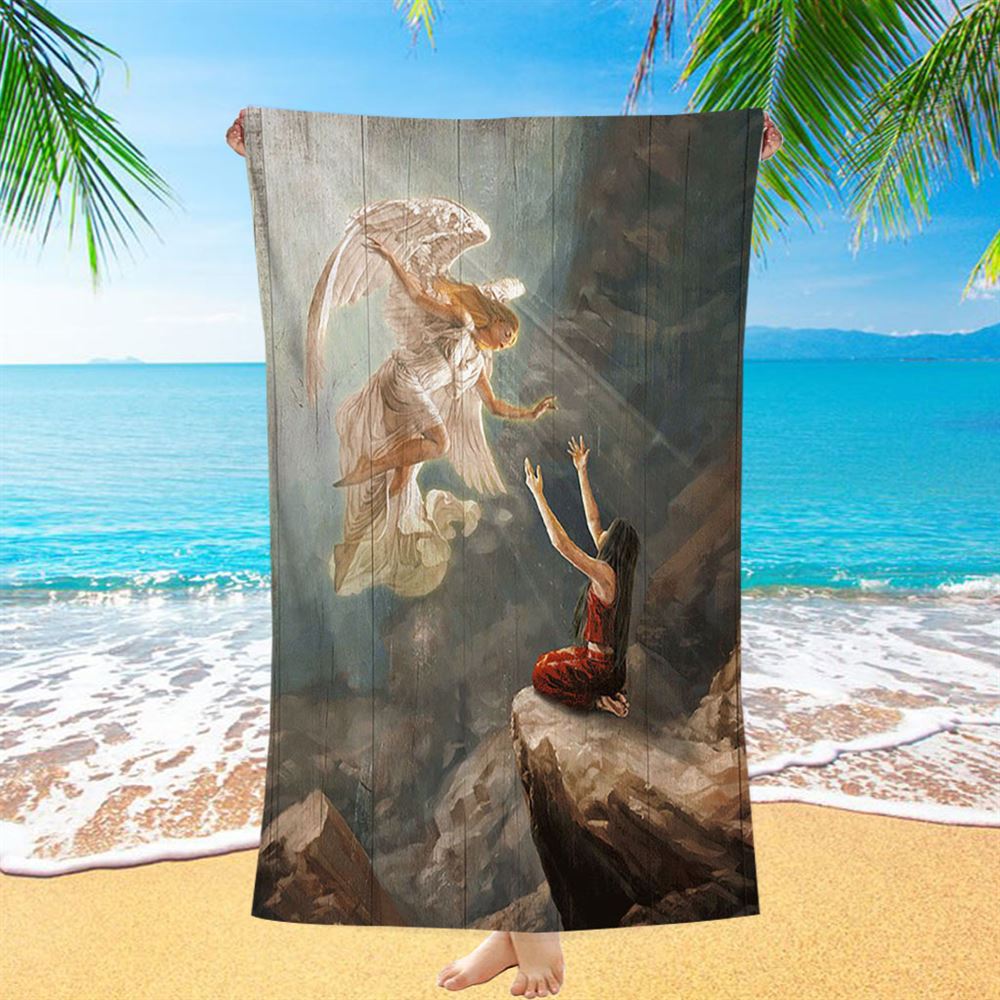 Angel The Way To Heaven Beach Towel - Christian Beach Towel - Bible Verse Beach Towel