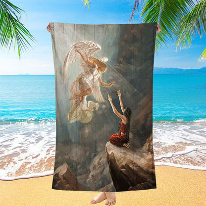 Angel The Way To Heaven Beach Towel - Christian Beach Towel - Bible Verse Beach Towel