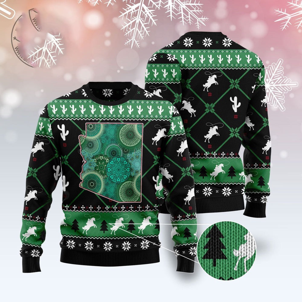 Arizona Usa Symbols Pattern Ugly Christmas Sweater, Funny Xmas Sweater, Sweater Xmas