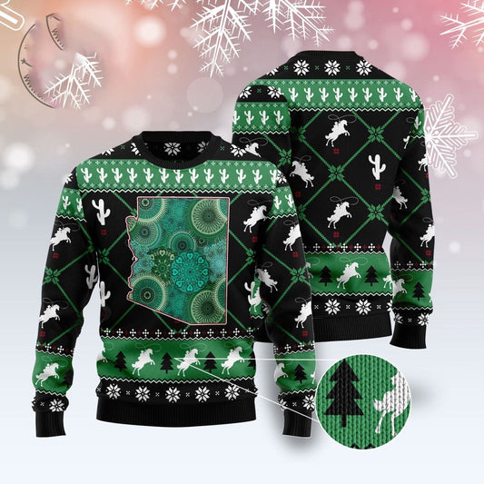 Arizona Usa Symbols Pattern Ugly Christmas Sweater, Funny Xmas Sweater, Sweater Xmas